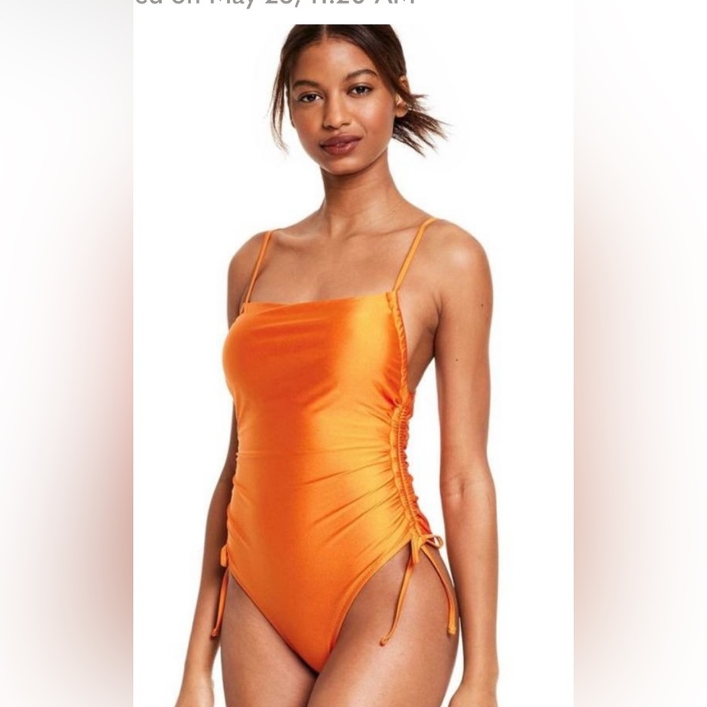 Fe Noel x Target side ruched high leg cheeky one piece